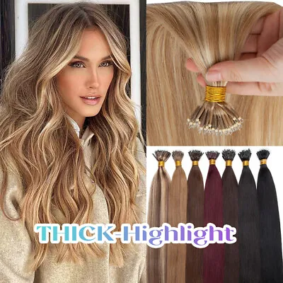 150G Thick Nano Ring 100% Remy Human Hair Extensions Micro Beads Link FULL HEAD • $36.85
