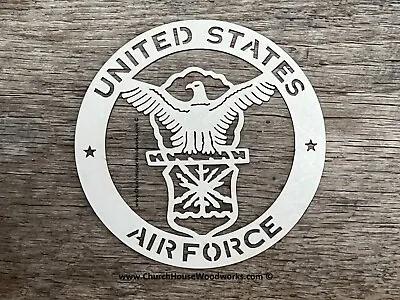 Wood Air Force Laser Cut Military Insignia Emblem Logo Plaque US Armed Forces • $3.49