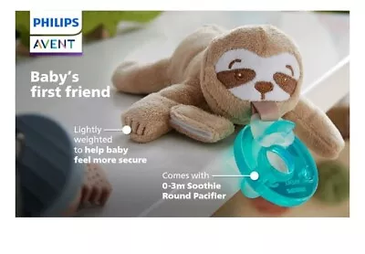 Philips AVENT Soothie Snuggle Pacifier Holder With Detachable Pacifier 0m+ • $12.99