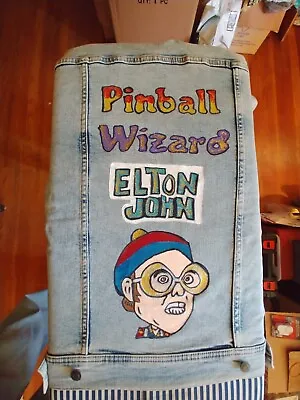 Pinball Wizard Hand Painted Denim Jacket Size Medium • $174.95