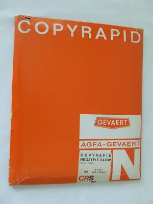 PACK OF 100 VINTAGE AGFA-GEVAERT COPYRAPID 8  X 10  DARKROOM DEVELOPING PAPER • £25