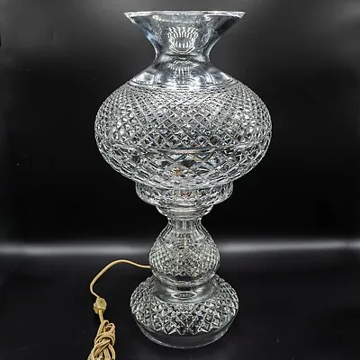 READ Waterford Crystal Inishmore Electric Hurricane Lamp & Shade 19.25  WORKING • $552.50