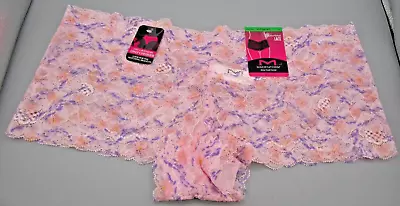MAIDENFORM~L 7~DMCLBS~Daisy Flourish Print Sexy Must Haves Lace Cheeky Boyshort • $9.50