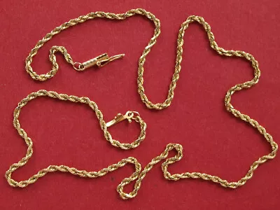 Solid 14ct Yellow Gold Rope Twist Chain Necklace 6.80 Grams 47cm Long 18.5  • £270