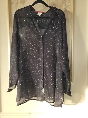 Marina Short Marina Rinaldi 33 24 Sheer Tunic Blouse Stars Moon Celestial 4xl • $45