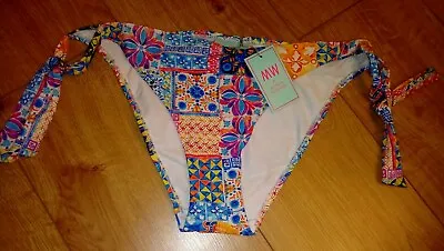 New MW By Matthew Williamson Debenhams Multi Tie Up Bikini Briefs Size UK 18 • £9.95