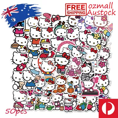 50pcs Hello Kitty  Cartoon Stickers P1 Decal Kids Car Birthday Party Skateboard • $4.99