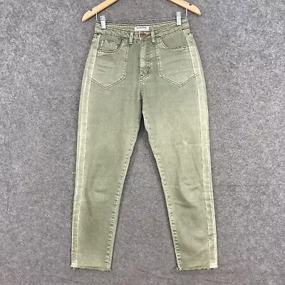 One Teaspoon Womens Jeans Size W26 Green Straight Leg High Waist Denim 4219 • $24.95