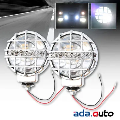 2 X 6  Built-in Hid 4x4 Round Off Road Lamps Chrome Clear Fog Lights W/cover New • $65.98