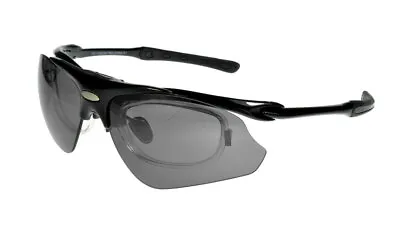 Badical Flipper Semi-Rimless Half-Frame Flip-Up Rx-able Sunglasses Black/Smok... • £19.99