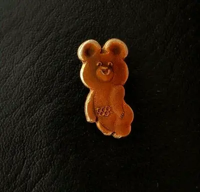 1980 Misha Bear Mascot XXII Olympic Games Soviet Pin Badge Sport Vintage USSR • $6.50