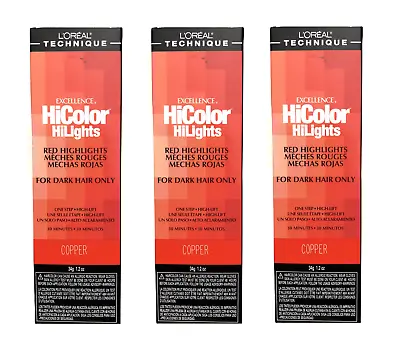 L'OREAL EXCELLENCE HICOLOR HIGHLIGHTS  COPPER  Cool Light Brown(H2) 24h Post • £37