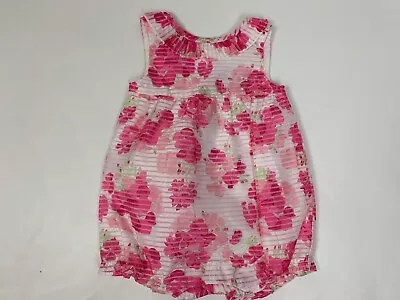 NEW Gymboree Dressy All Dressed Up Pink Floral Bubble Romper 6 12 M  • $16.16