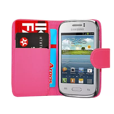 Pink WALLET Leather Case Phone Cover Samsung Galaxy Young GT S-S6310L GT S6310N • £3.14