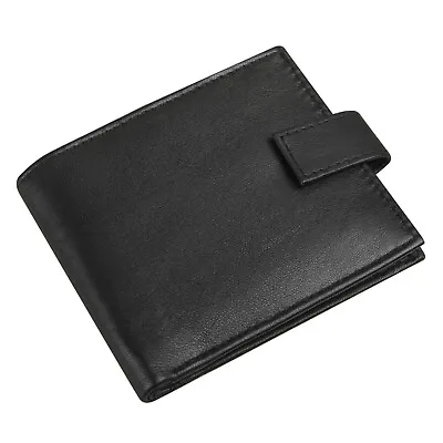 RAS Mens RFID Blocking Genuine Leather Billfold Zip Coin Pocket Wallet • £6.99