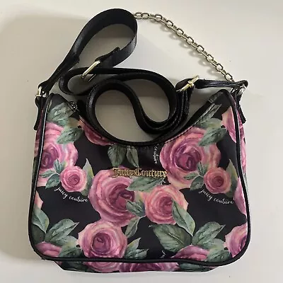 Juicy Couture Moody Garden Black  Chains In Love Crossbody Adjustable Strap  SM • $25