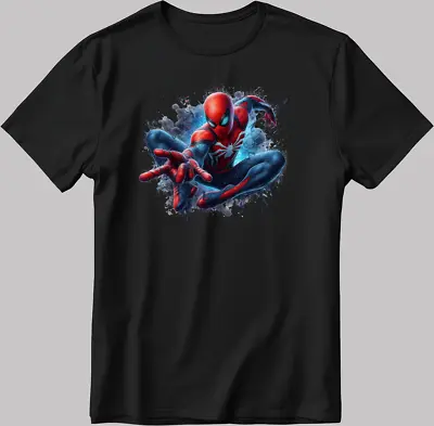 Spiderman Marvel Avengers Short Sleeve White-Black Men's / Women's N509 • £11