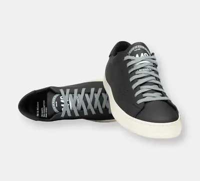 P448 John Recycled Re:New Black Leather Low Top Distressed Sneakers EUR 39 • $150
