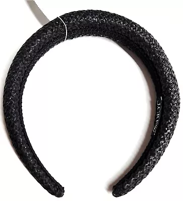 J.Crew Woven Oversized Headband In Black One Size Woven Polyester BQ167 NWT • $26