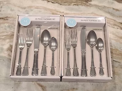 TWO BOXES Of Martha Stewart Laurentide 20 Piece Stainless Steel Flatware Set • $80