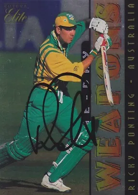 Acb 1996 Futera Elite Weapons Ricky Ponting Signed Card 8/60 • $35