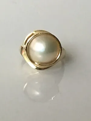 14KY Gold Mabe Pearl Ring • $350
