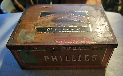 Bayuk Philadelphia Phillies Perfecto Tin Cigar Box Metal Vintage Tobacco • $10