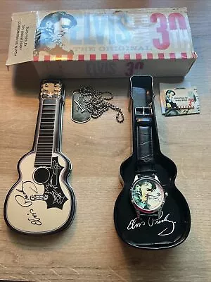 Elvis Presley 30th Anniversary Commemorative Watch In Metal Guitar Tin 2007 New • $15