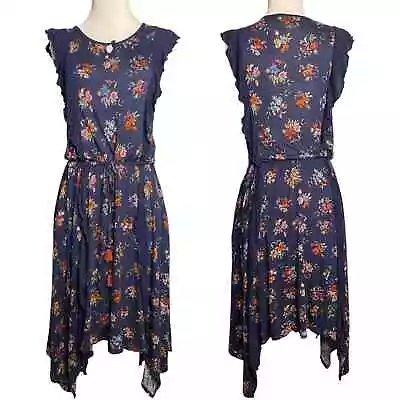 Matilda Jane Woodland Sprite Dress Women’s S Navy Blue Floral Handkerchief Hem • $32