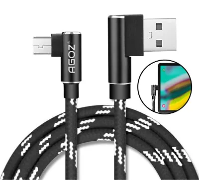 $5.98 • Buy 90 Degree Right Angle Micro USB Cable Fast Charger Data Sync Cord For Tablet