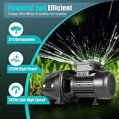 3/4HP Well Jet Pump Self-Priming Shallow Water Pump With Pressure Switch 110V • $120