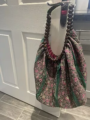 £7.99 • Buy Large Gothic Cloth/ Material Bag With Beaded Handles.