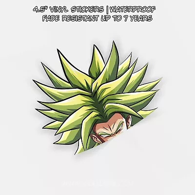 Dragon Ball - Broly | Vinyl Anime Sticker JDM Window Peeker Decal • $4.25