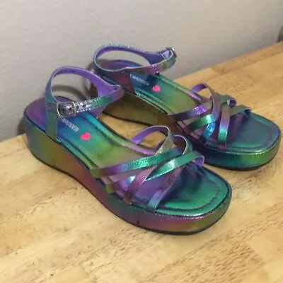 Steve Madden JCrazy MultiColor Platform Sandal Sz 5 Kid • $20