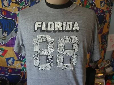 Vintage 80's Florida 1988 Beer Rayon Tri Blend T Shirt L • $84.64