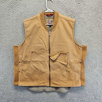 Craftsman Vest Mens Size 2XL Brown Fleece Lined Full Zip • $22.99