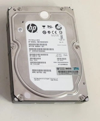£17.95 • Buy HP MB1000GCWCV  1TB  SATA HDD Desktop CCTV Hard Drive 1000GB