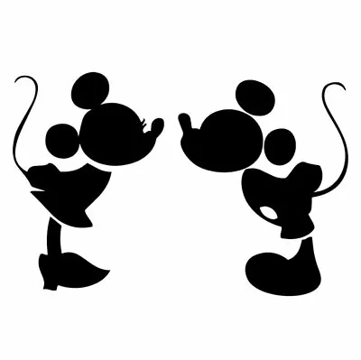 Vinyl Decal For Window  - Mickey Mouse & Minnie Mouse Kissing (Disney) • $7.99