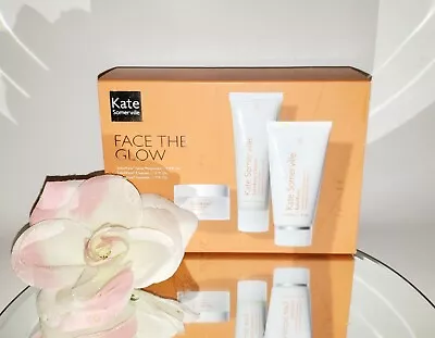 Kate Somerville Face The Glow 3pc Kit ExfoliKate Cleanser Exfoliator Moisturizer • $59.99