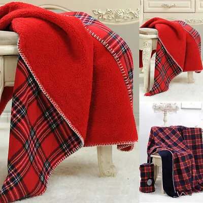 £23.39 • Buy Tartan Throw Checked Large Wool Flannel Warm Soft Blanket Sofa Bed Car Christmas