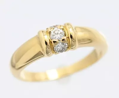 Van Cleef & Arpels Vintage 0.22ct Diamond 18k Yellow Gold Band Ring Signed • $1419