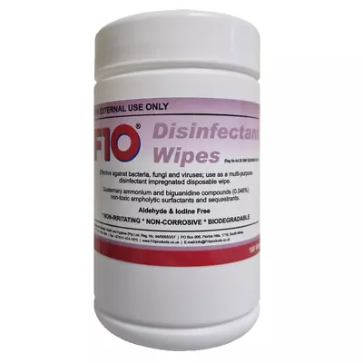 F10 Disinfectant Wipes – Single Use Wipes For Instant Clean Up And Disinfection • £16.99