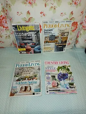 £7.95 • Buy Home / Interior Magazines X 4 - COUNTRY LIVING , LIVING Etc , PERIOD LIVING X 2 