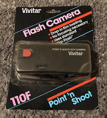 VINTAGE Vivitar Model 110-F Point ‘N Shoot Flash Camera RARE **NEW SEALED!** • $24.01