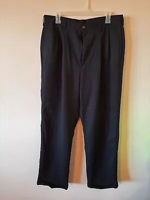 Mens Haggar Cool 18 Golf Black Dress Pants  Size 34 X 32 Pleated Front--EUC!! • $14.95