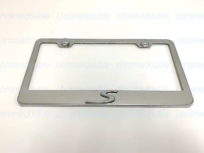 1pc 3D S Logo Emblem - STAINLESS STEEL Chrome Metal License Plate Frame W/S.caps • $19.67