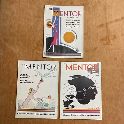 Lot Of 3 Vintage The Mentor Magazine World Traveler Jan Mar Apr 1930 Art Deco Co • $40