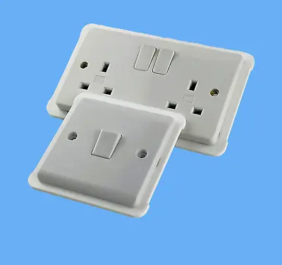 £3.50 • Buy Double Single Socket Switch Surround / Finger Plate Light Switch / Plug Surround