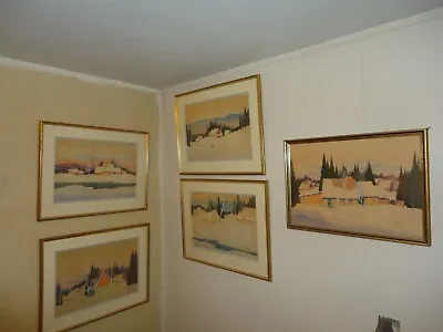 Listed GRAHAM NORWELL PAINTINGS CANADIAN ARTIST Collection Of 5 Landscapes MCM • $1495