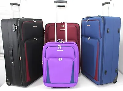 Large Wheeled Suitcases Expandable Lightweight Luggage Travel Trolley Cabin Bag • £24.99